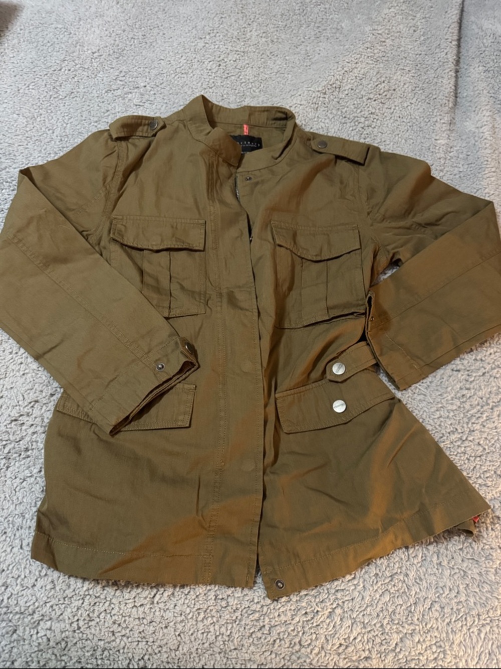 Sanctuary Olive Green Utility Jacket with Flap Pockets